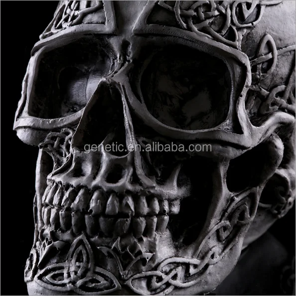 PROMOTIONAL 3D ANTIQUE WEATHERING RESIN HUMAN SKULL SKELETON HEAD HOLIDAY GIVEAWAY HALLOWEEN DECORATIVE STATUE MODELS GIFTS