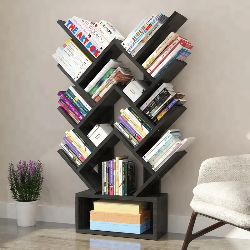 
Customized Colorful Modern Wood Home Furniture Living room bookcase library study room decorative Wood Tree bookshelf 