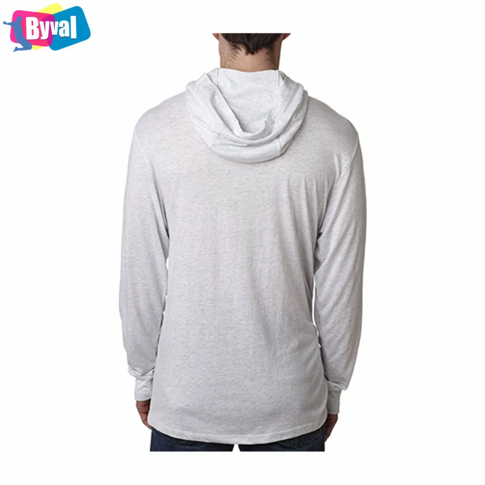 Mens Long Sleeve Plain Blank Tshirt Cotton T Shirt Custom Single Jersey Hooded T-Shirt OEM in Bulk Low Price for Men Women
