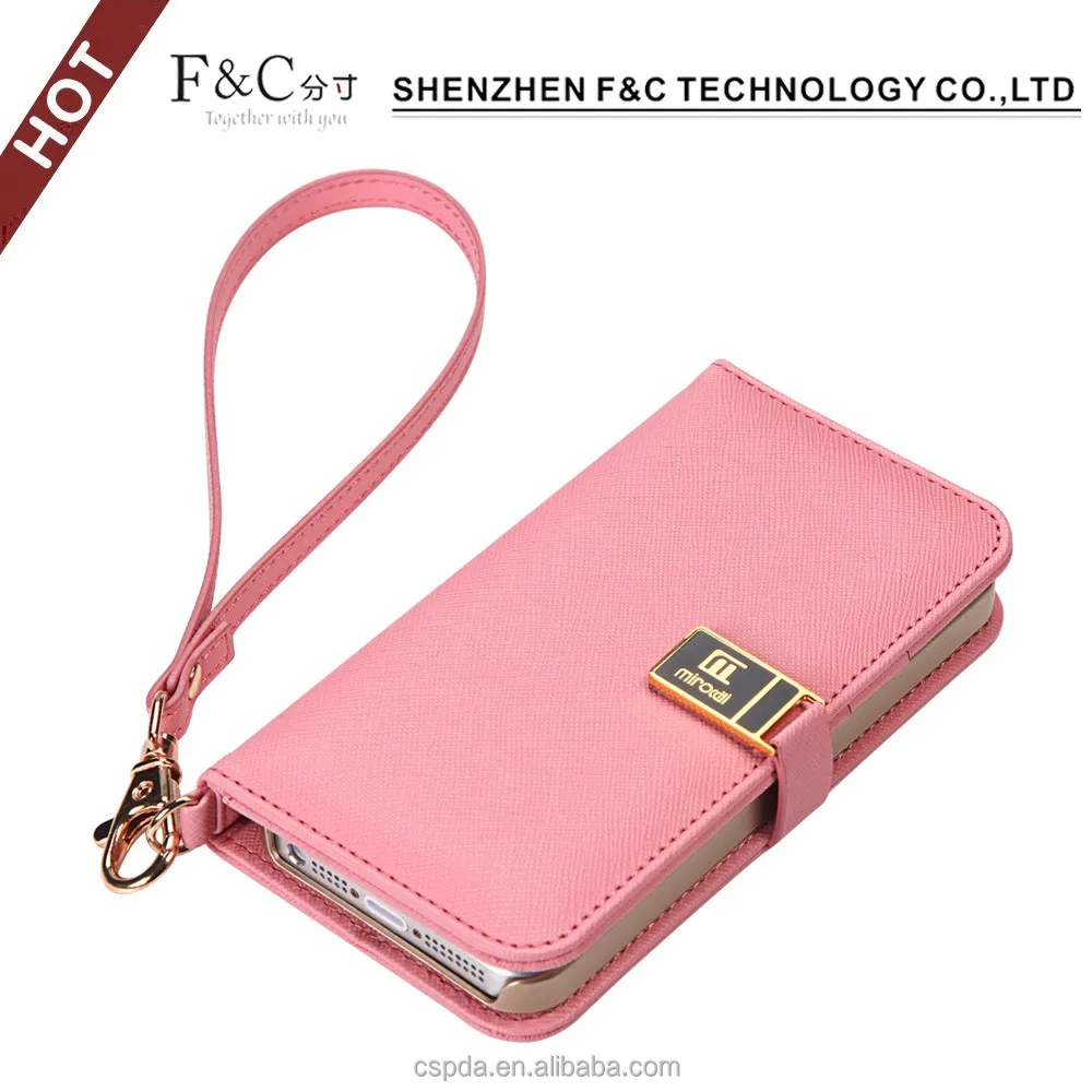 
Popular in Japan Lady use wallet style cute mobile phone cover for iphone se with hand strap 