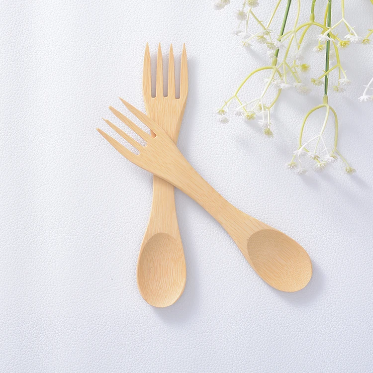 
Bamboo cutlery spork spoon fork 2 in 1 custom logo 17cm 