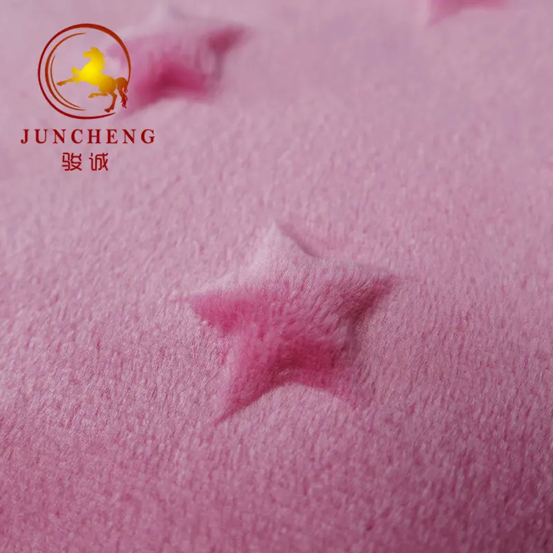 100% polyester soft  home textiles five-pointed star minky plush fabric for baby blanket