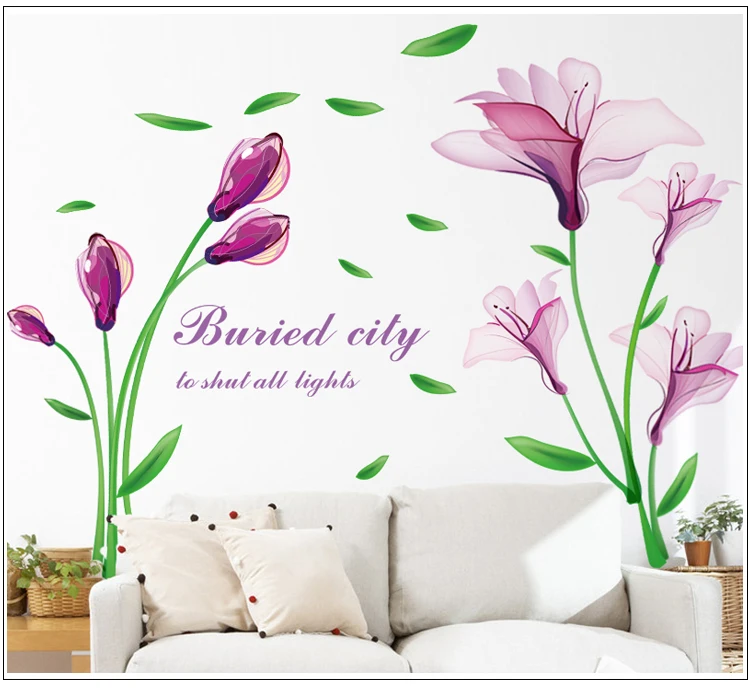 
Large customized flower printable wall decal sticker 