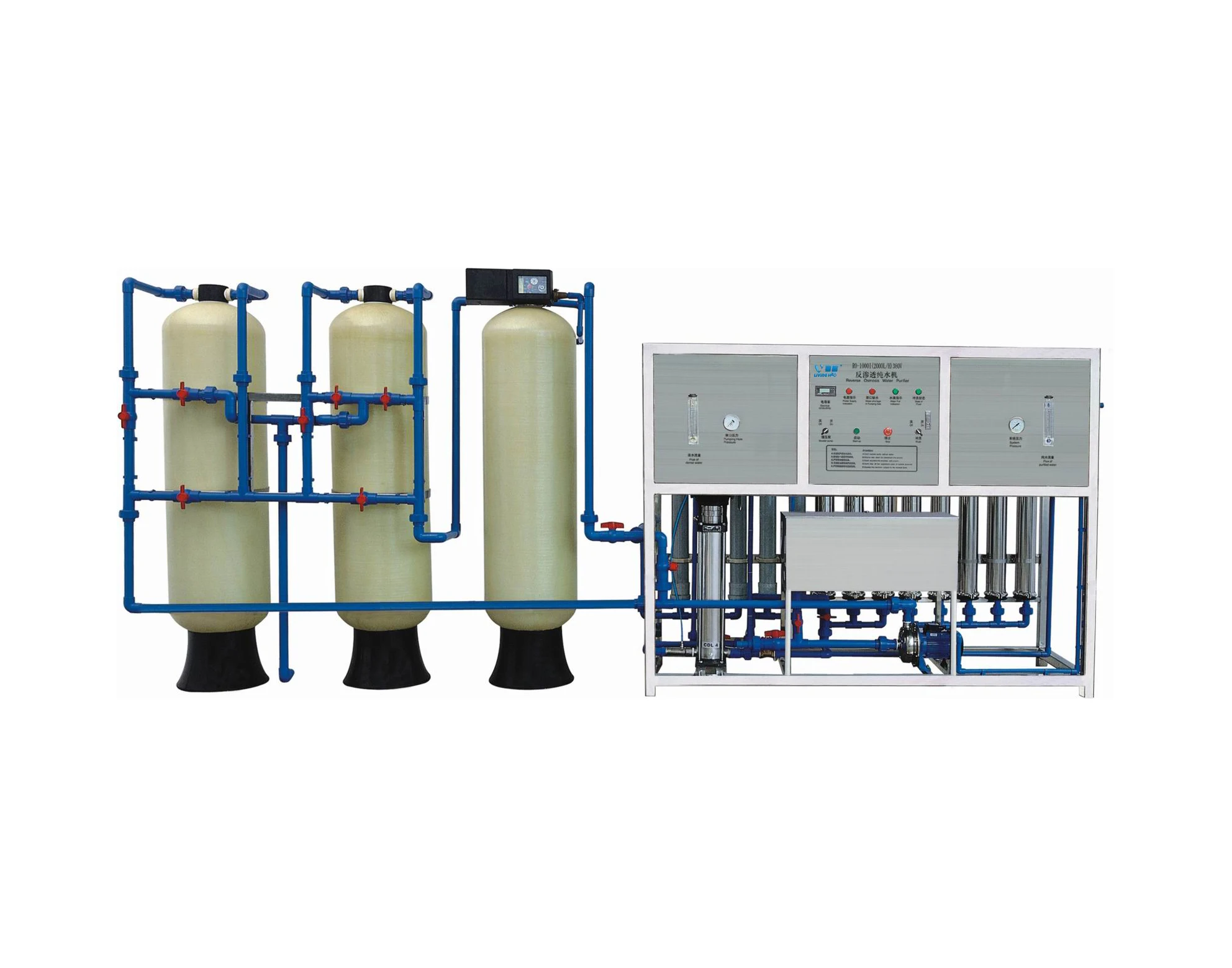 500LPH Reverse Osmosis pure Water Purification Plant River Well Ground RO Water System Machine
