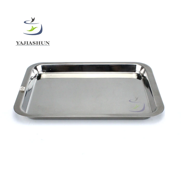 Japanese Style Silver Stainless Steel Food Service Plate Mirror Tray And Platters