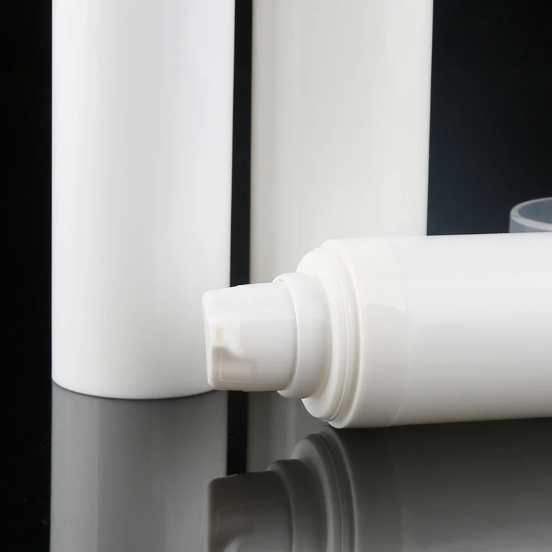 Refillable White Airless Pump Bottle 15ml 30ml 50ml  Cream Lotion Bottle For Toiletries Liquid