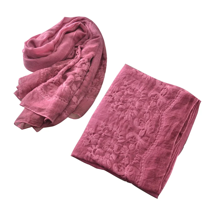 Gorgeous Muslim Scarves 190-90cm High Quality Embroidery Flower Hijabs