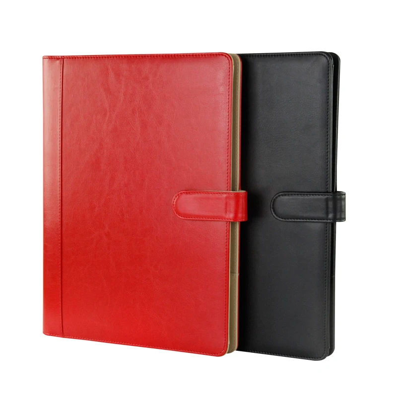 Colorful leather file folder cute padfolio for women