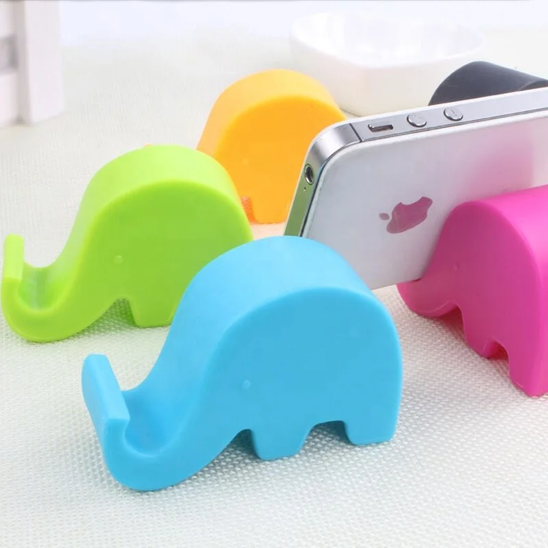 Cheap and Eco-friendly plastic phone holder cute elephant phone stand creative fixed Stent