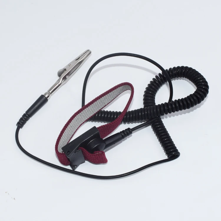 Antistatic Field Static Control Usage Crimson Color Conductive Fabric Band ESD Wrist Strap