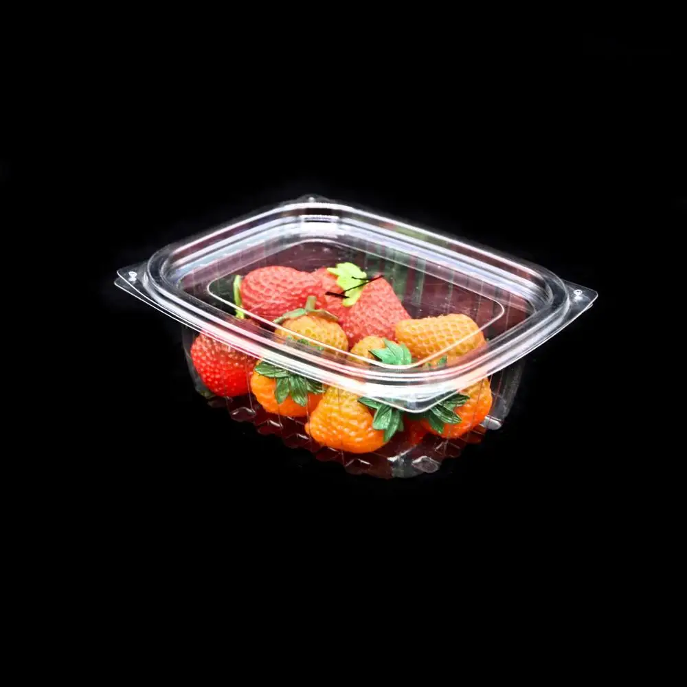 plastic salad container cut fruit box with lid and fork salad packaging
