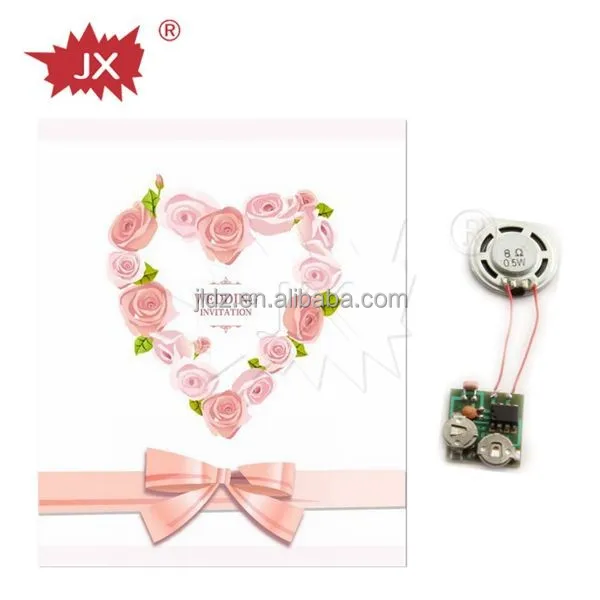 Custom greeting card sound module,mini speaker electronic ic chip for wedding invitation card