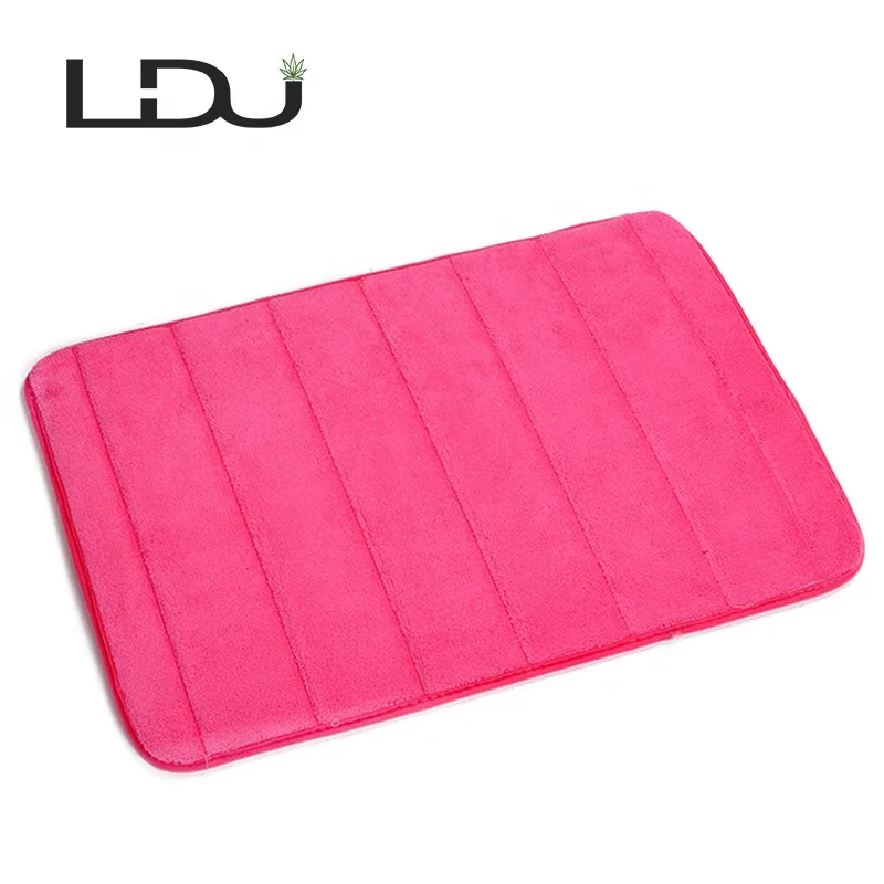 Quickly Drying Memory Foam Absorbent Soft Comfort Non slip Bath Mat With Coral Fleece Apperiance