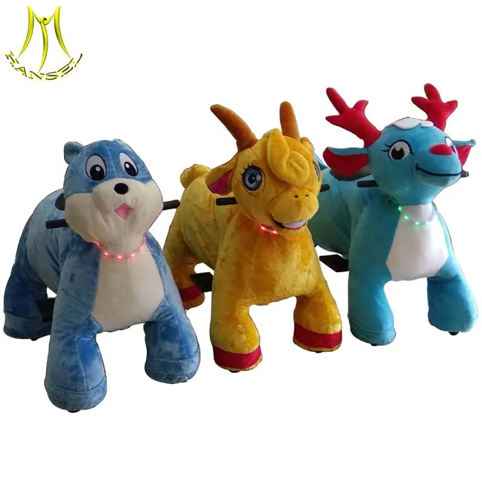 Hansekl animals electric rides with four wheels and pony electric scooter with pedal go kart games for kids and aldults