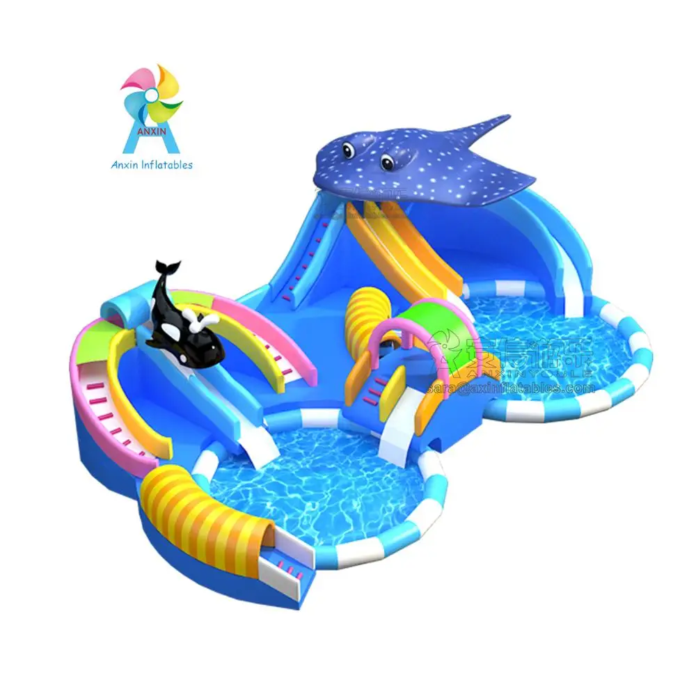 NEW inflatable Manta water park mobile aqua park equipment cheap inflatable water park