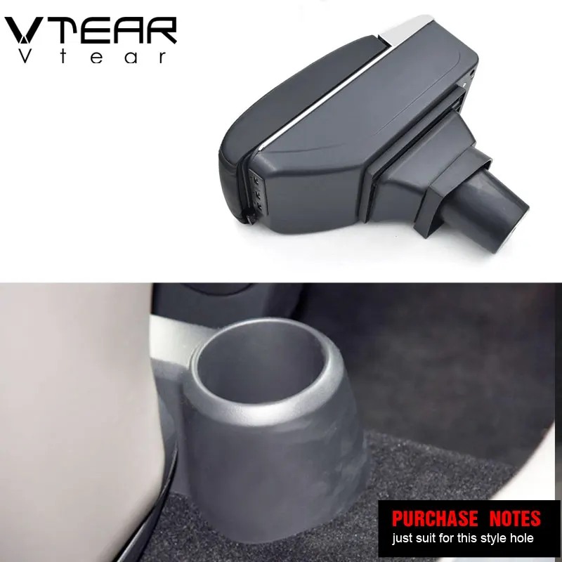 Vtear For VW UP armrest USB Charging heighten Double layer storage box central Store content arm rest car accessories 2009-2018