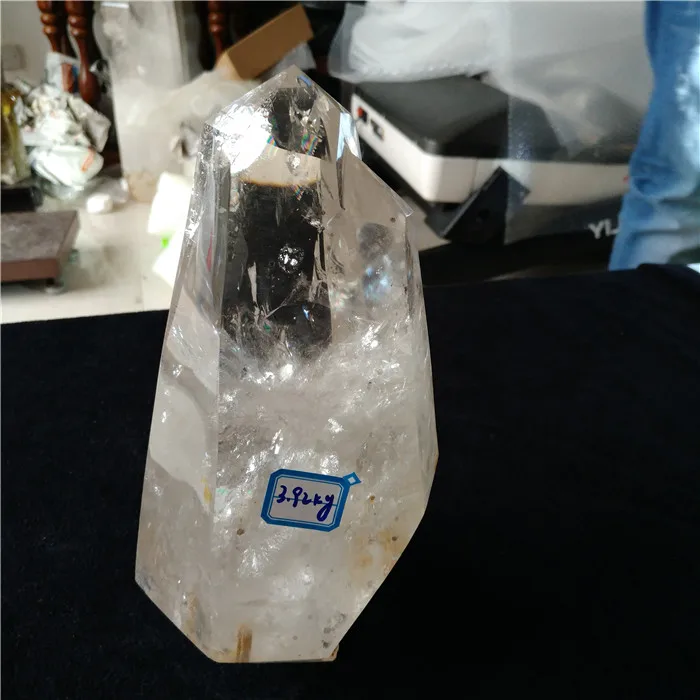 Natural rock quartz crystal wands clear crystal engraved points prism