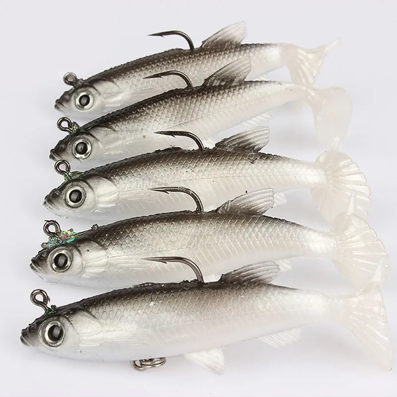 8cm 14g Soft Bait Lead Jig Head Fish Lures Bass Fishing Tackle with Sharp Hook Sinking Soft Jig Lure