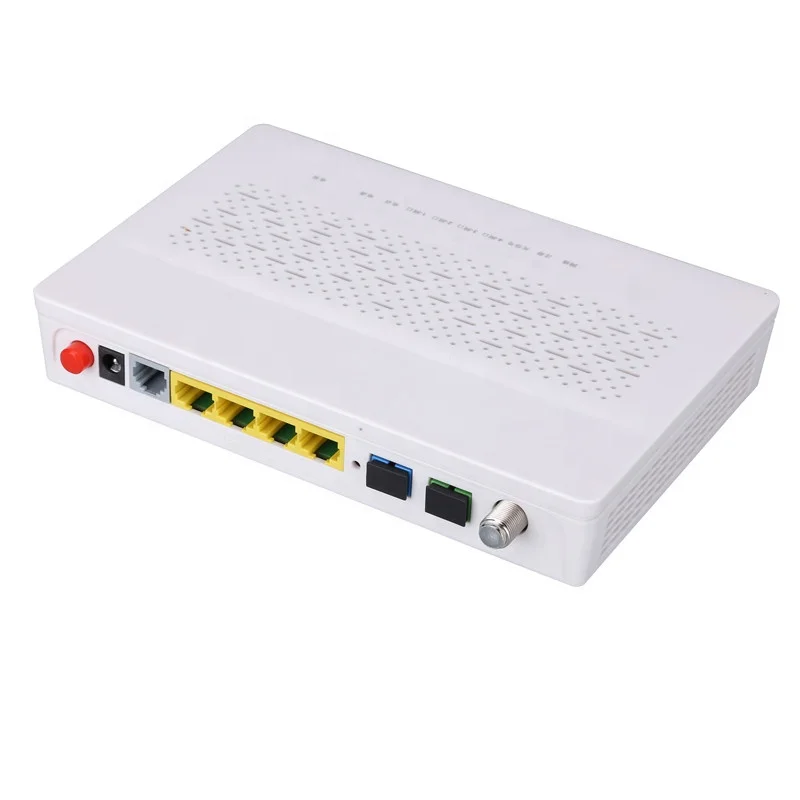 4GE  CATV GPON onu dual fiber FTTH ONU with rf output port compatible ZTE Sunsoont analog to ip camera converter