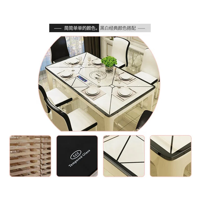 Modern style Dining Table set and Chairs Sets for 4/6 Persons wooden Kitchen Dining Room Furniture Rectangle shape