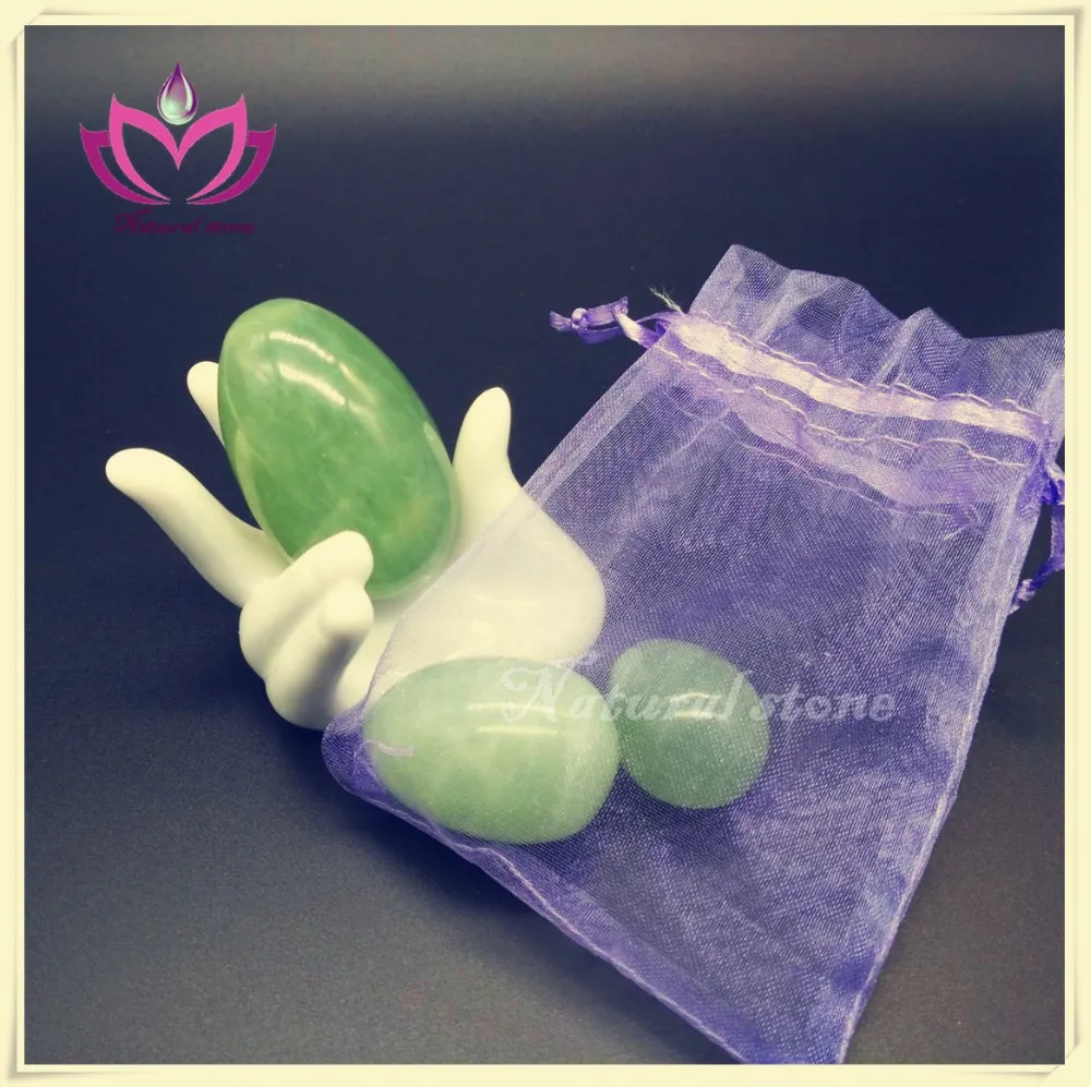 
3-piece Yoni Egg Set, Consisting of Large, Medium and Small 3 Sizes, Made of 100% Natural green Jade eggs kegel 