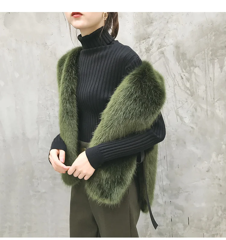 
Women Faux Fur Vest Coat Luxury Fox Fur Coat Jackets Winter Warm Fur Vest 