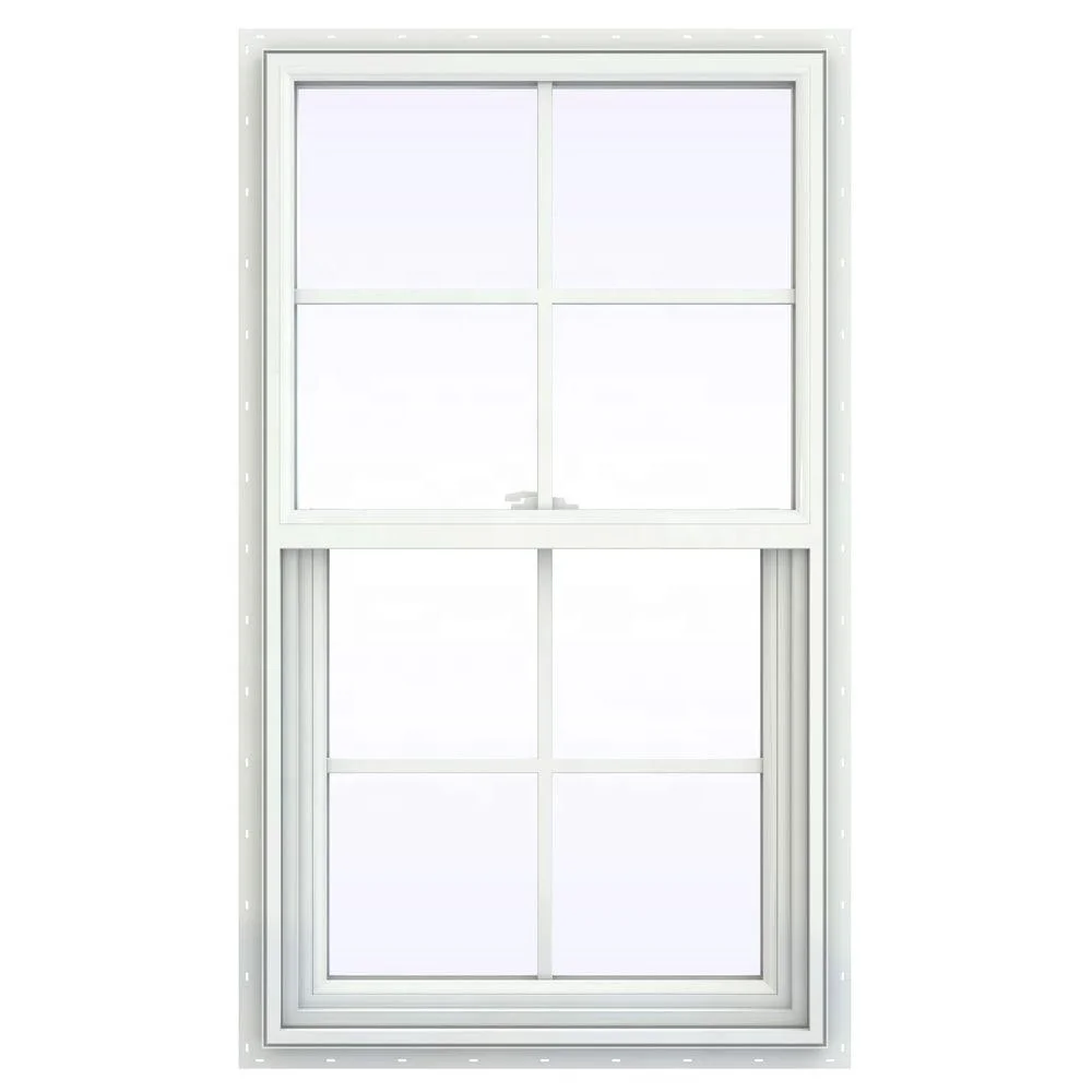 2022 Modern Design White vinyl single hung window Commercial  Upvc Windows  Includes Nail Fin Frame