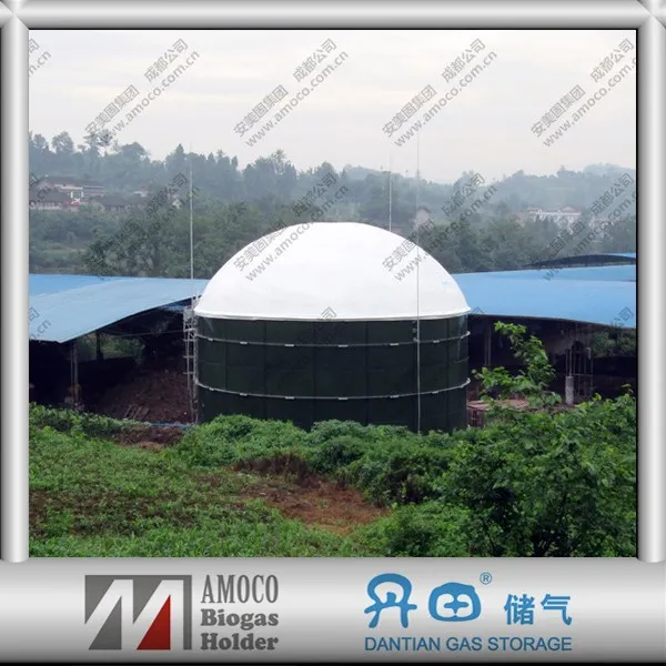 Double Membrane bioreactor storage dome for biogas plant