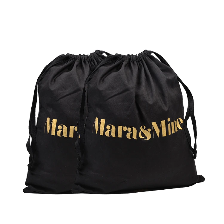 Cheap manufacturer factory price custom logo recycle underwear cloth shoes houseware black organic cotton dust drawstring bag