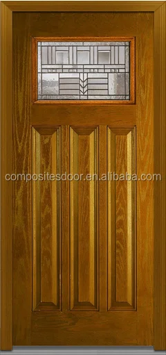 
2017 Best sellers Simple teak wood door designs Swing open Arched Fiberglass composites entry door 