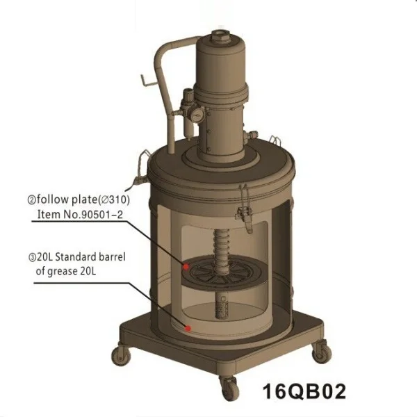 10(5) gallon,40L(20L) movable full set Air operated automatic grease pump/ Lubricator 16QB02