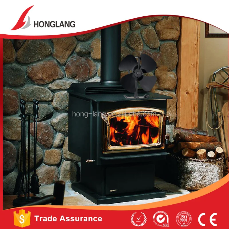 Новый экологичный тепла питание 4 лезвия печью вентилятор для дерева / газ / гранул печи