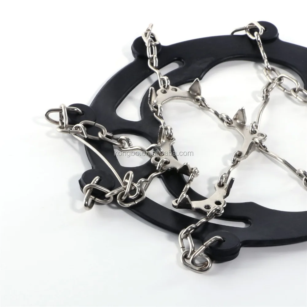 KongBo Outdoor Snow Traction Cleats  Stainless Steel Spikes & Grips  Non-Slip Ski Ice Safety Crampons for Shoes Covers S/M/L/XL