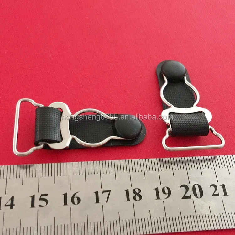 factory supply metal suspender garter belt clip with rubber wholesale