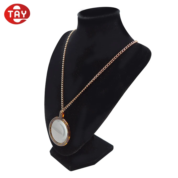 Glass Magnifying Necklace Magnifier with Turtle Shell Pattern Plastic Frame