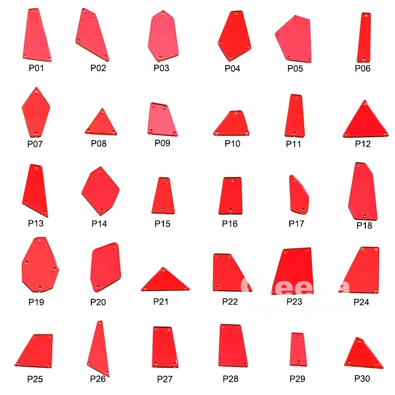 New Green Sewing Crystal Gemstones Over 37 Shape Flatback Acrylic Mirror Sticker Finish Sew on Rhinestones for Evening Dress