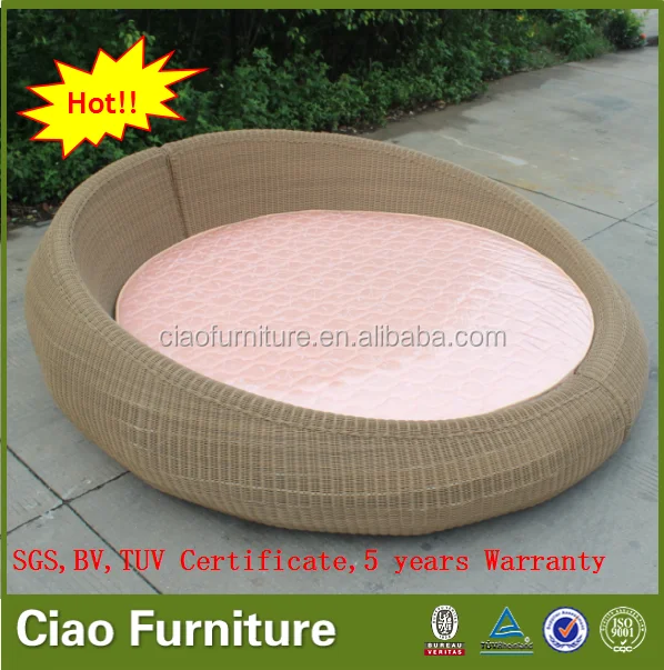 Bedroom Wicker Furniture Sofa Bed Rattan KD Big Round Bed