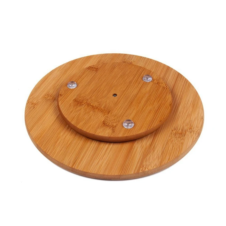 Rotating Wooden Tray Lazy Susan Serving Pizza Board
