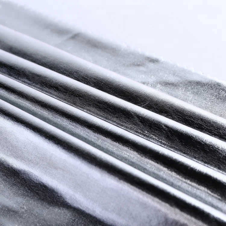 Custom FDY silver foil design cotton muslin fabric textile