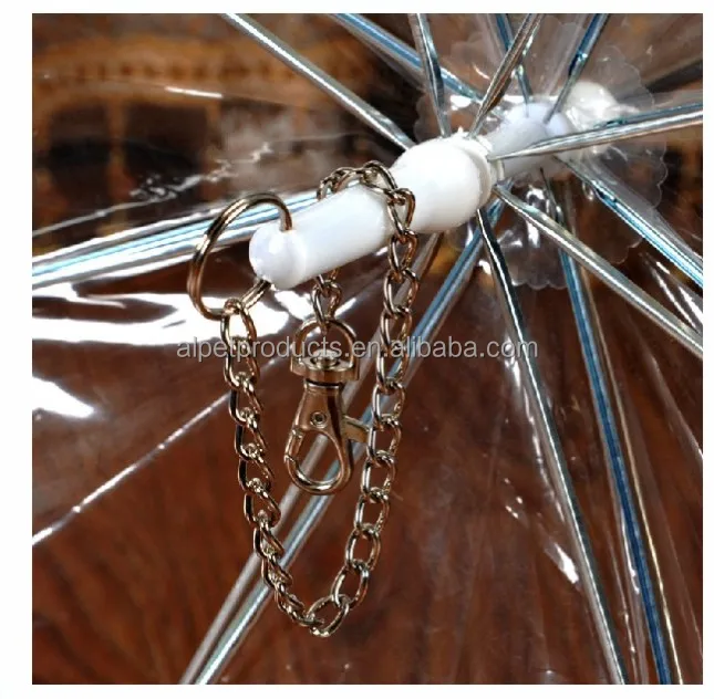 Transparent Waterproof Mini Pet Dog Cat Raincoat Umbrella With Leash