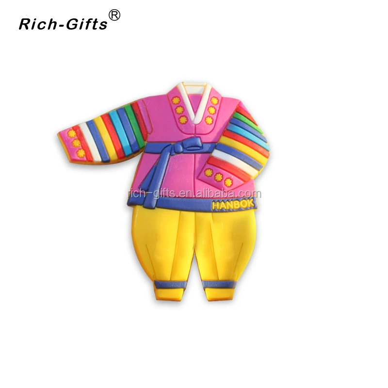 Пользовательский 3D магнит на холодильник из мягкого ПВХ для Корея Hanbok