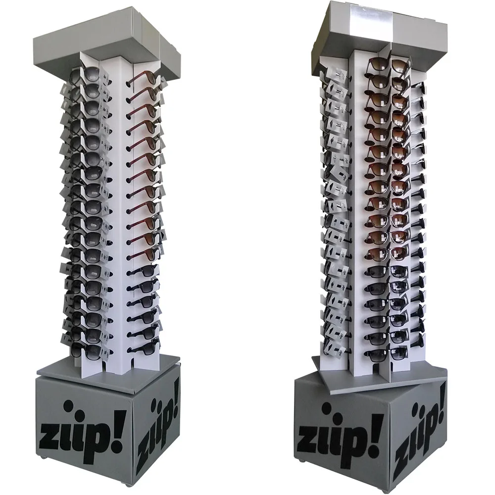 Стеллаж для солнечных очков с 4 Сторонами, 72 пары очков. Вращающаяся полка