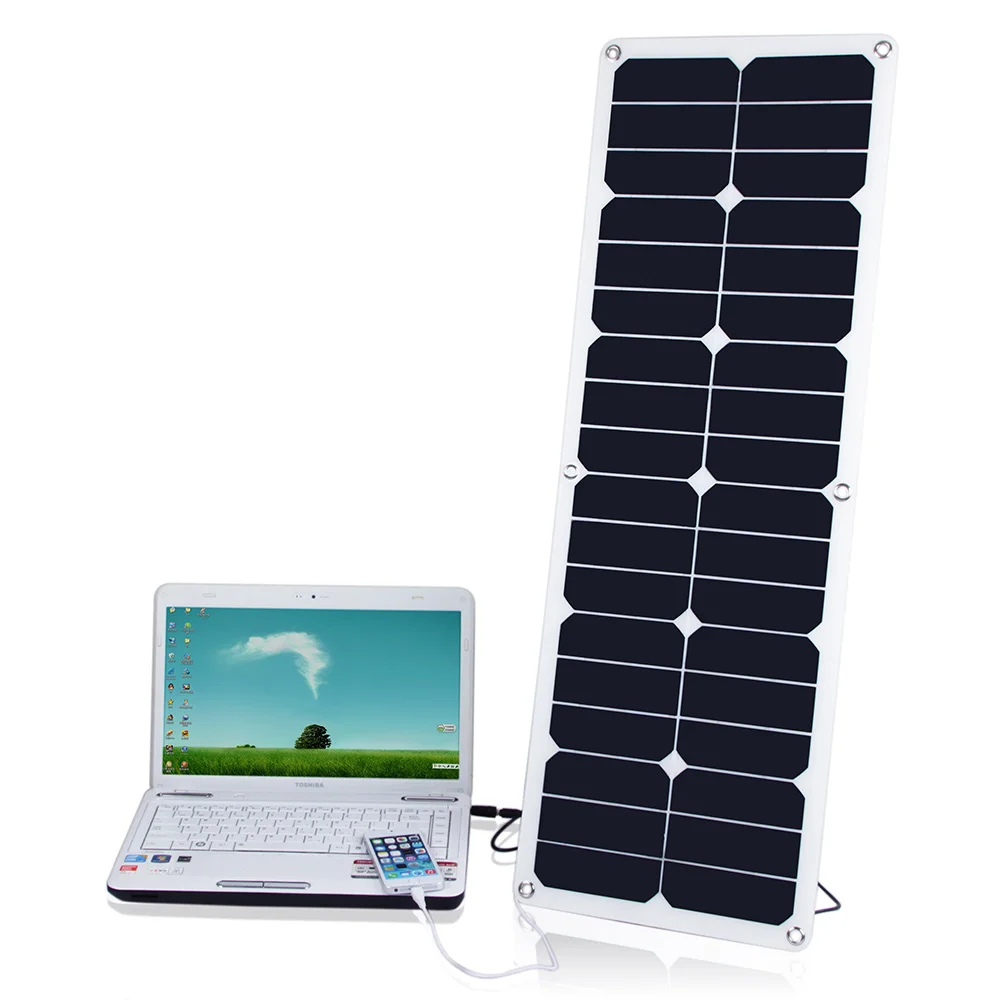
Hot selling 40W Portable High Efficiency PET Laminated Semi Flexible Solar Panel for laptop charging 
