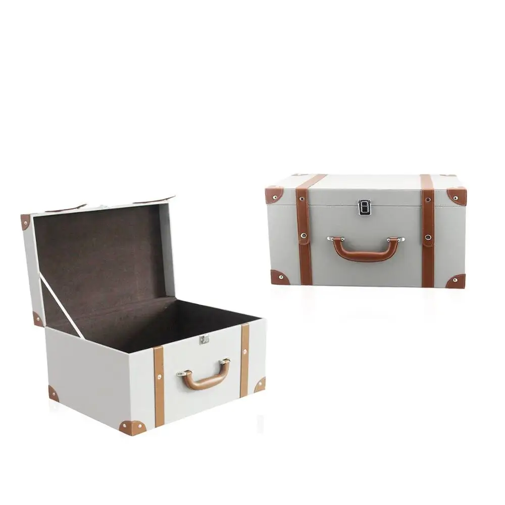 Handmade matte leather storage box  travel suitcase