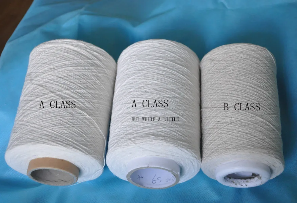 сырый белый хлопчатобумажные пряжи для трикотажного перчатки пе 6s/1