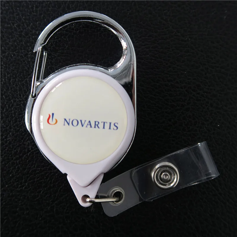 Retractable Carabiner Badge Reel With Metal Frame Badge Reel