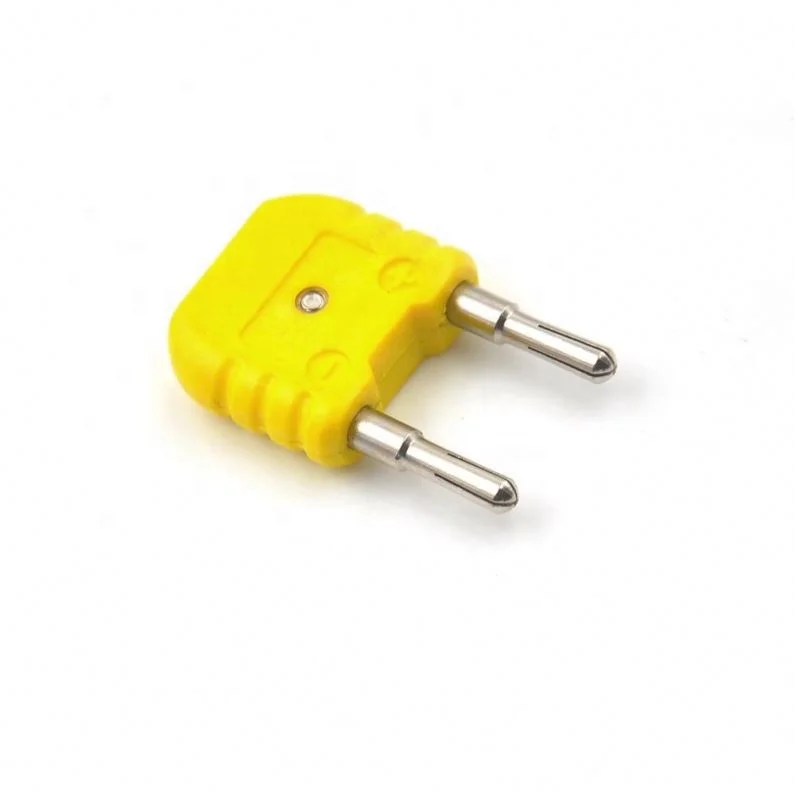 Желтый мини-термометр типа K с круглым банановым штекером, переходник к термопаре типа K