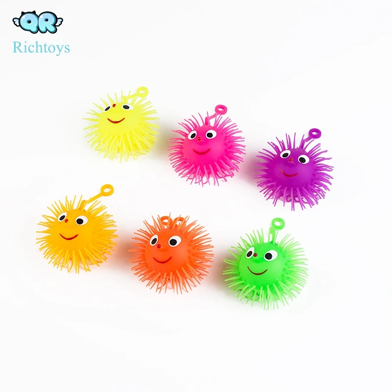 Assorted Colors Novelty light up yoyo Puffer Balls with Eyes