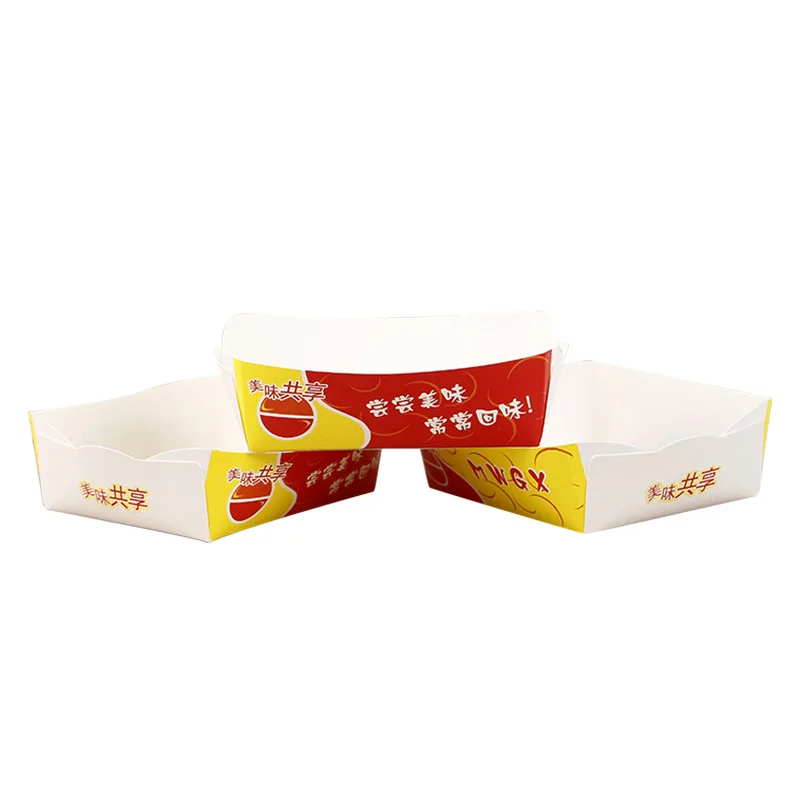 SENCAI cheaper custom printing biodegradable food takoyaki boat shape paper tray