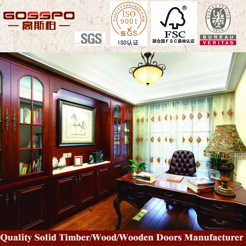 Classic Design Bookcase Furniture With Antique Painting